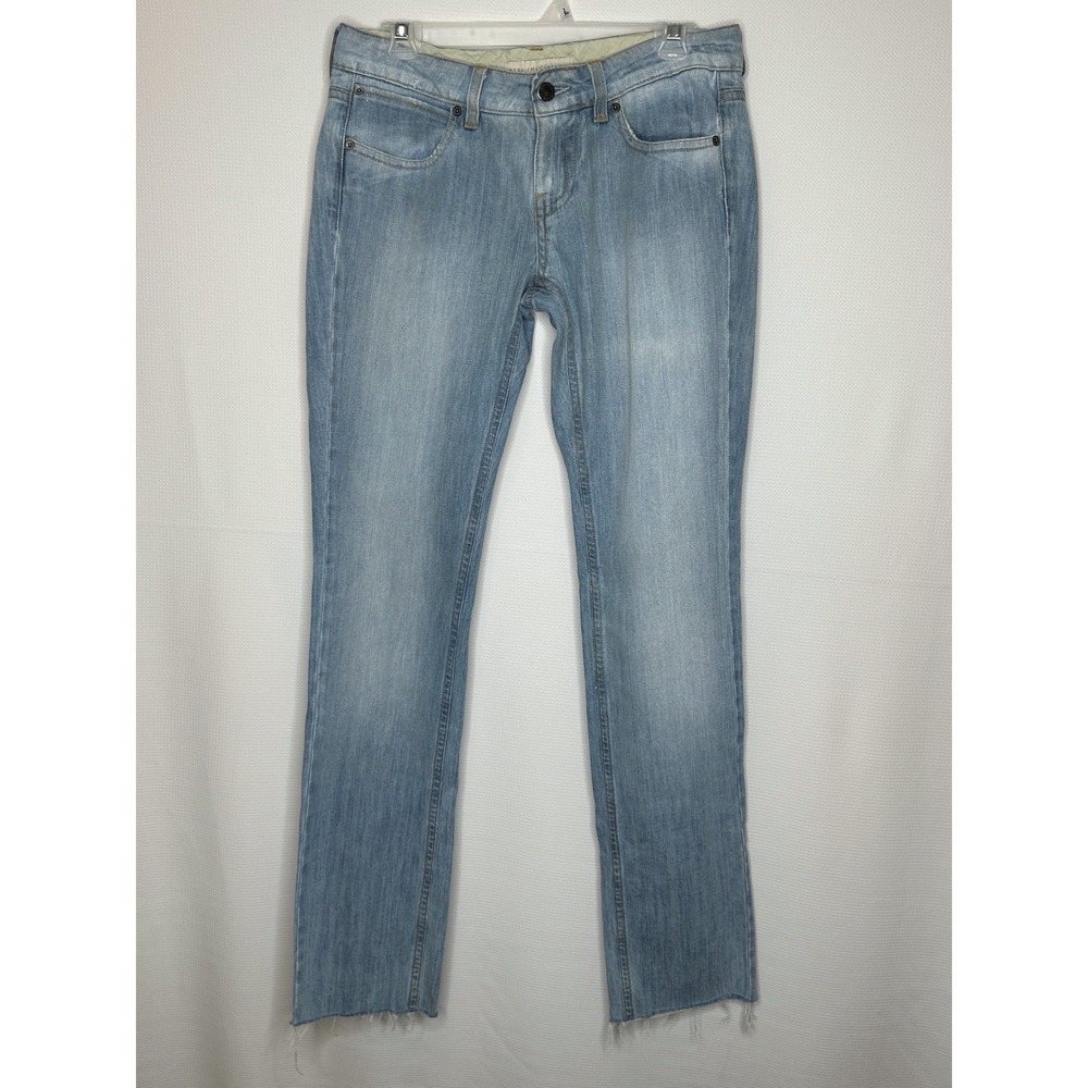Stella McCartney Jeans Light Wash Raw Hem Slim Skinny Straight Leg Low Rise 29